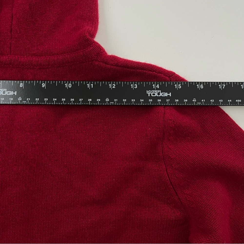 Daniel Bishop 100% Cashmere Full-Zip Hoodie Sweater Sz M Red Cozy Luxury Preppy - Picture 8 of 9